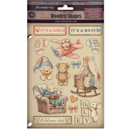 Colored Wooden shape A5 - Baby