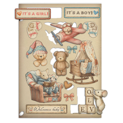 Colored Wooden shape A5 - Baby