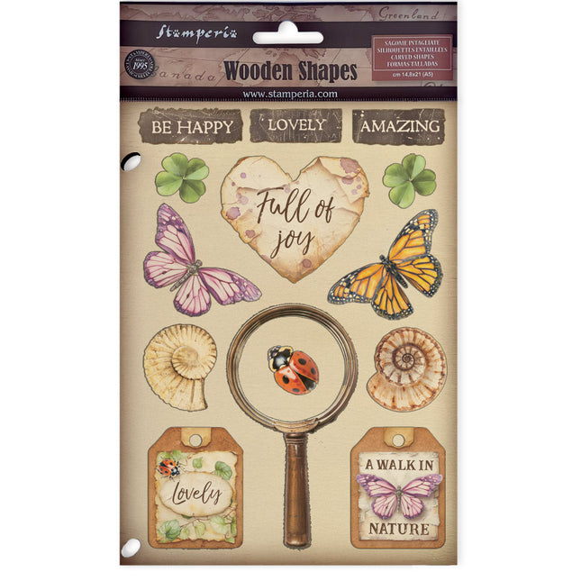 Printed decorative wooden shape for art and craft A5 - All Around