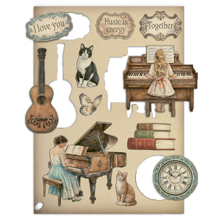 Printed decorative Wooden shape for Art and Craft A5 - Symphony