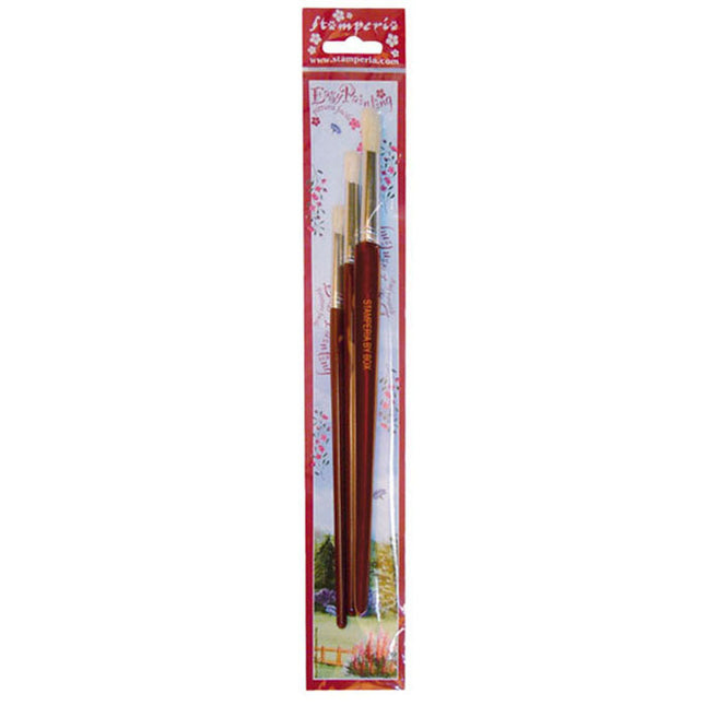 Kit 3 brushes natural bristles