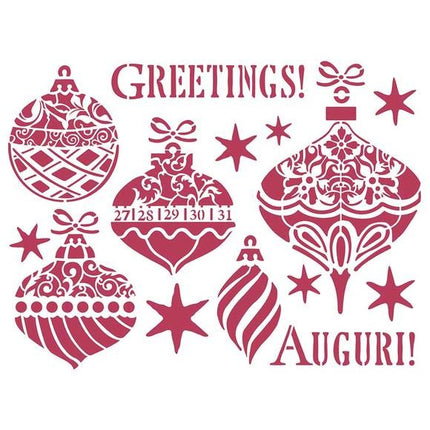 Stencil D cm. 20x15 Greeting balls