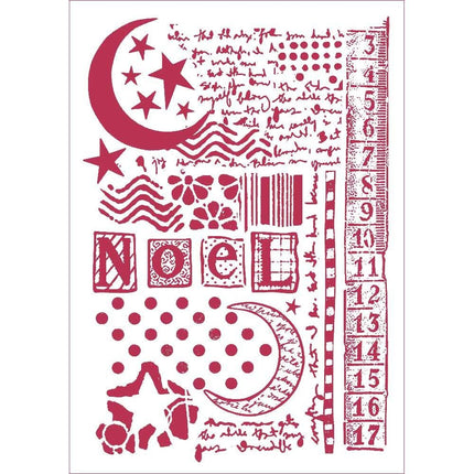 Stencil D cm. 21x29,7 Moon star and writings