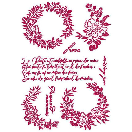 Stencil G 21x29,7 cm - Romantic Journal garlands love