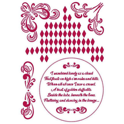 Stencil G 21x29,7 cm - Romantic Threads corners