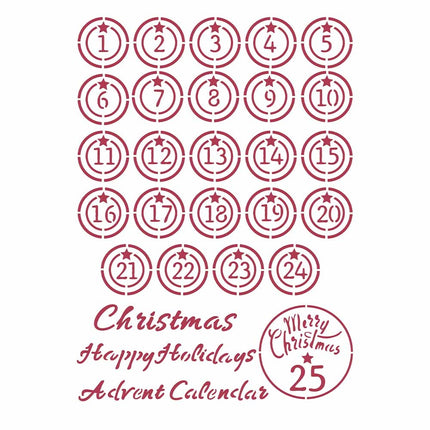 Stencil G cm 21x29,7 - Christmas Patchwork advent