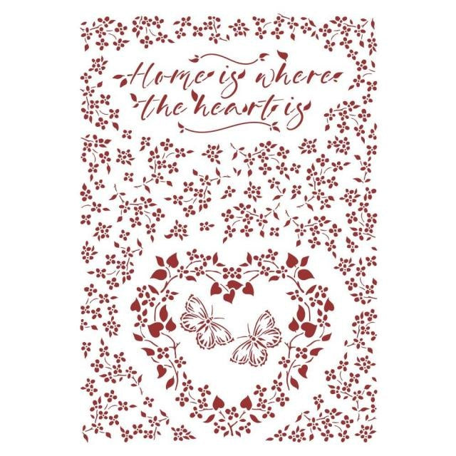 Stencil G cm 21x29,7 - Provence Home is where the heart is
