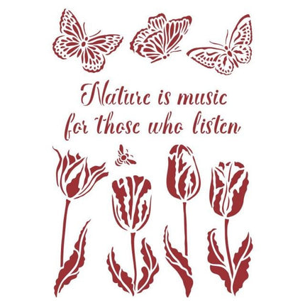 Stencil G cm 21x29,7 - Romantic Garden House tulips