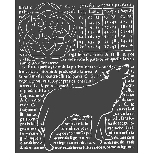 Thick stencil cm. 20X25 Wolf