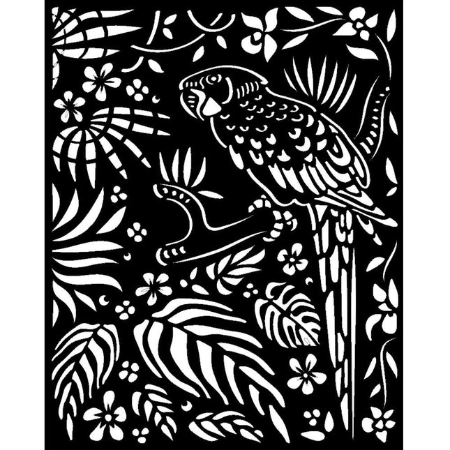 Thick Stencil 20x25 cm - Amazonia parrot