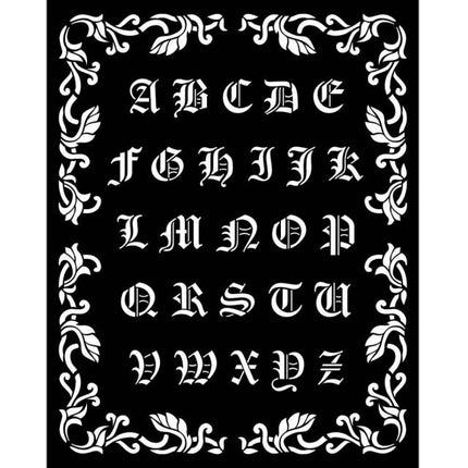 Thick stencil 20x25 cm - Sleeping Beauty alphabet