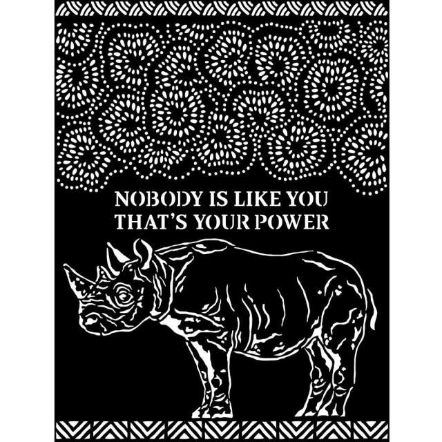 Thick stencil cm 20X25 - Savana rhino