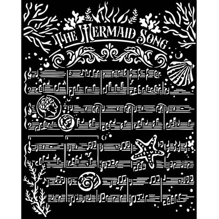 Thick stencil cm 20X25 - Songs of the Sea The Mermaid song
