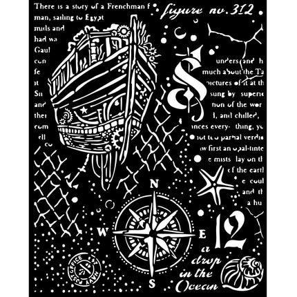 Thick stencil cm 20X25 - Songs of the Sea sailing ship