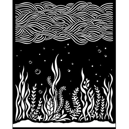 Thick stencil cm 20X25 - Songs of the Sea corals and poseidonias
