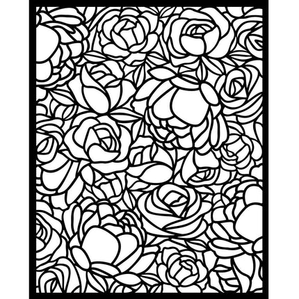Thick stencil cm 20X25 - Romance Forever rose pattern