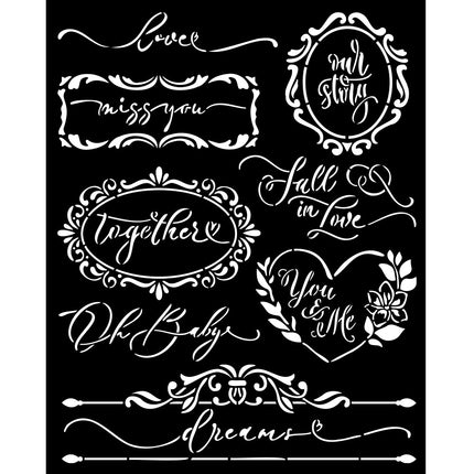 Thick stencil cm 20X25 - Romance Forever plates