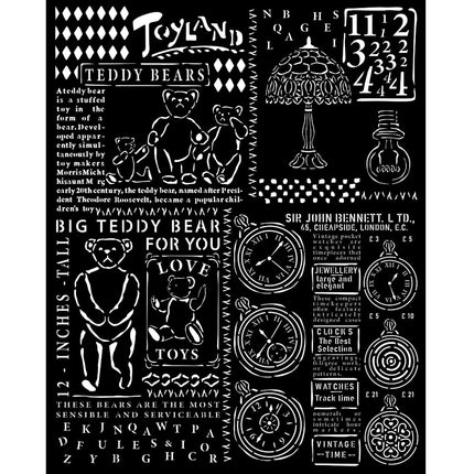 Thick stencil 20x25 cm - Brocante Antiques Teddy Bear