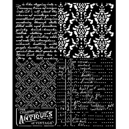 Thick stencil 20x25 cm - Brocante Antiques mixed patterns