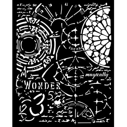 Thick stencil cm 20x25 - Master of Magic gothic texture