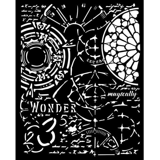 Thick stencil cm 20x25 - Master of Magic gothic texture