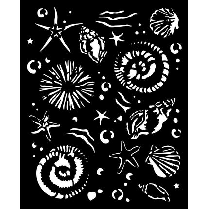 Thick stencil 20x25 cm - Silent Sea starfish