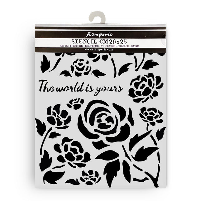 Thick stencil cm 20X25 - Timeless roses