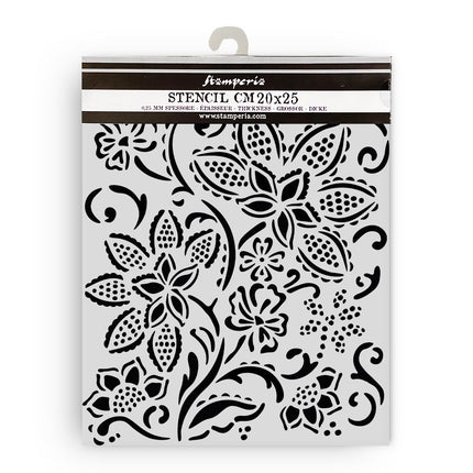 Thick stencil cm 20X25 - Timeless Batik flowers