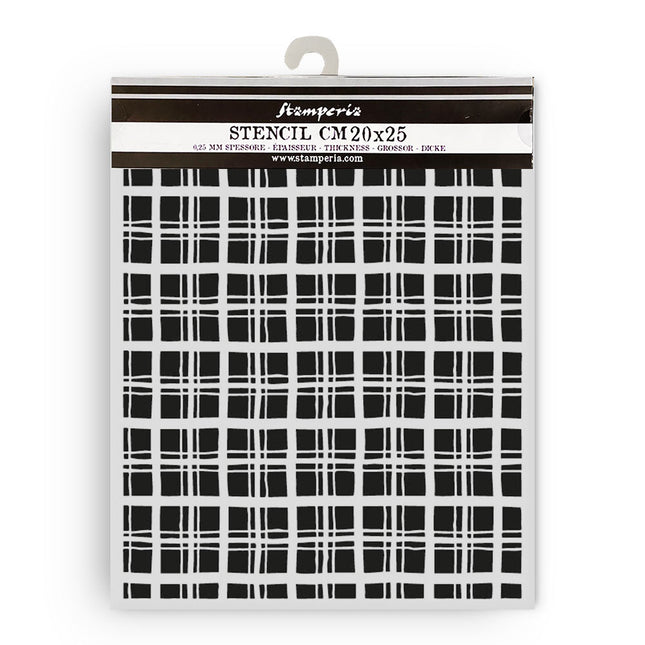 Thick Stencil 20x25 cm - Whispering Woods Tartan Pattern  