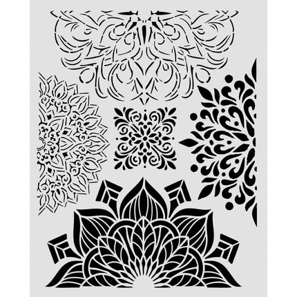 Cut laser stencil for Art and Craft cm 20X25 - Gardens of Time half friezes