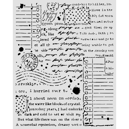 Cut laser stencil for Art and Craft cm 20X25 - Cozy Family letters