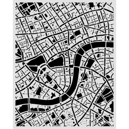 Cut laser stencil for Art and Craft cm 20X25 - Our Way street map