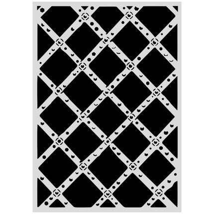 Cut laser stencil for Art and Craft A3 - Diamond grid pattern