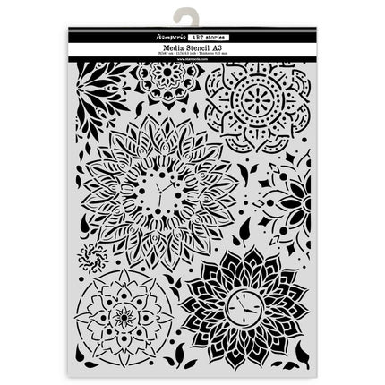 Cut laser stencil for Art and Craft A3 - Mandala pattern