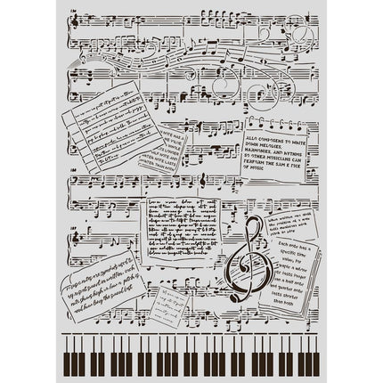 Cut laser stencil for Art and Craft A3 - Symphony music 
