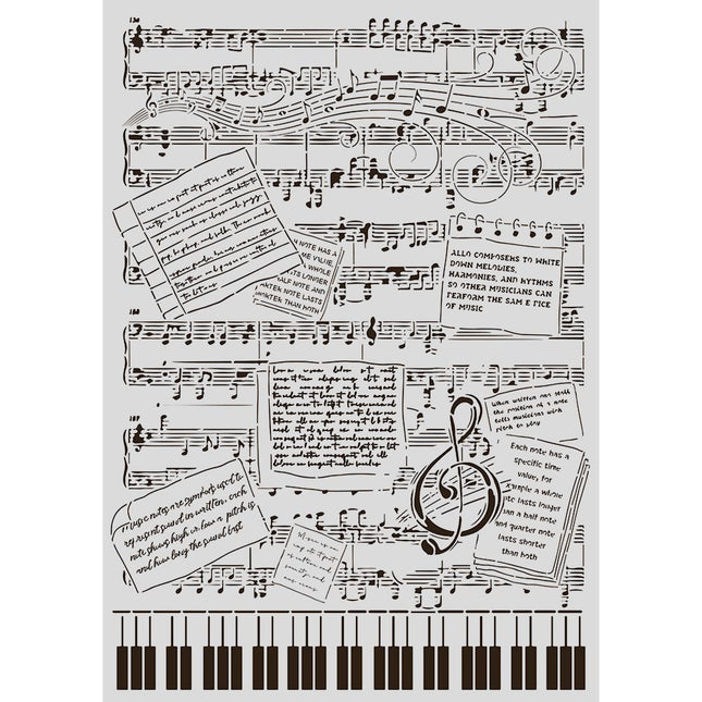 Cut laser stencil for Art and Craft A3 - Symphony music 