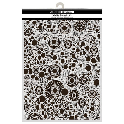 Cut laser stencil for art and craft A3 - All Around rings