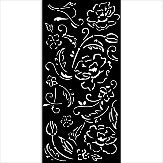Thick stencil cm 12x25 - Old Lace flowers