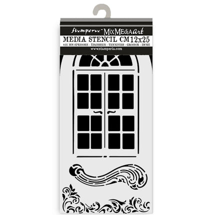 Thick stencil 12x25 cm - Masquerade window