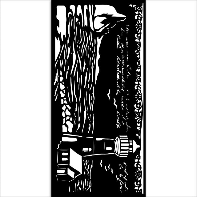 Thick stencil 12x25 cm - Silent Sea lighthouse