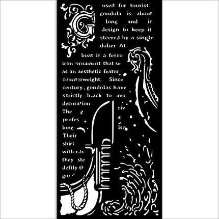 Thick stencil 12x25 cm - Venice City of Art gondola