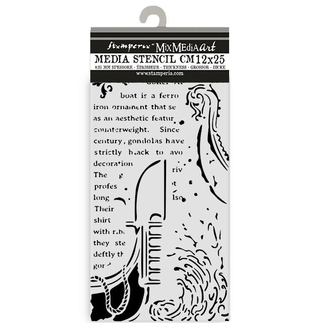 Thick stencil 12x25 cm - Venice City of Art gondola