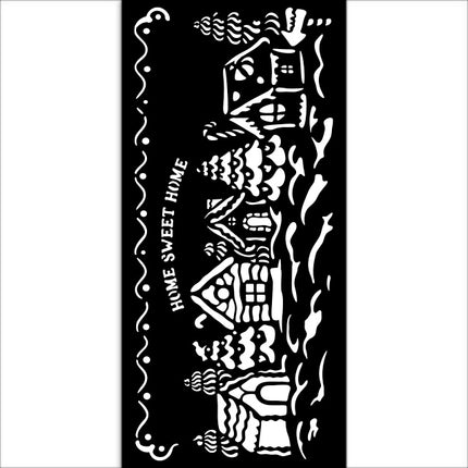 Thick stencil cm 12X25 - Candy Christmas village