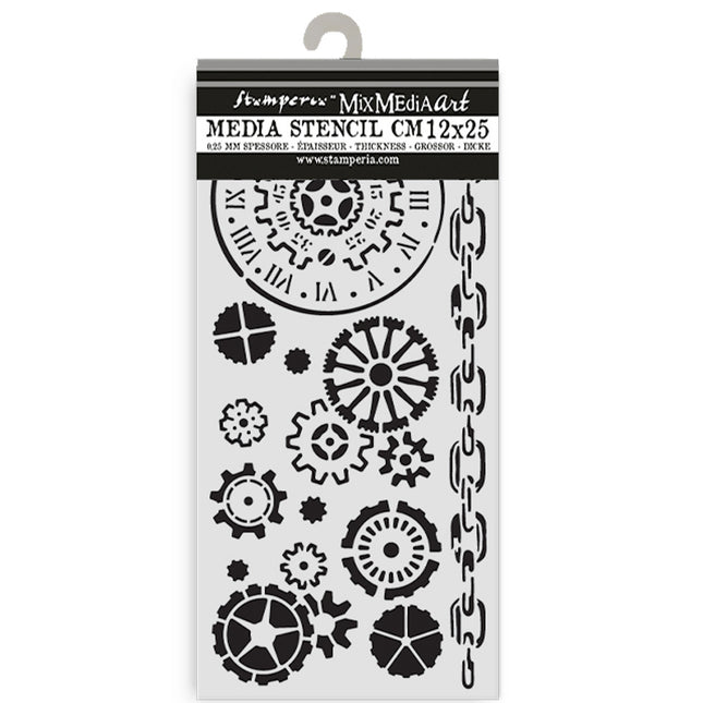Thick Stencil 12x25 cm - Voyages Fantastiques Mechanisms  