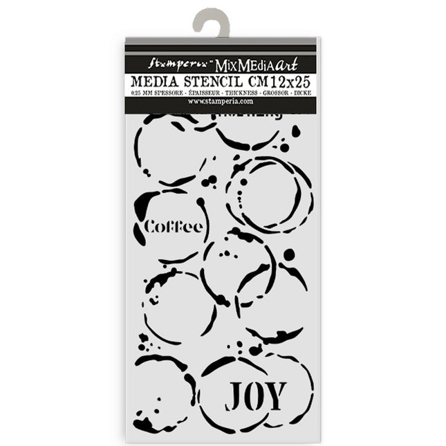 Thick stencil cm 12X25 - Furry Friends coffee prints