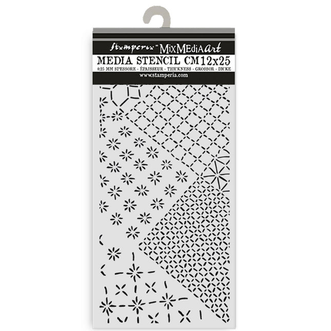 Thick stencil cm 12x25 - Quiet Days mixed tiles