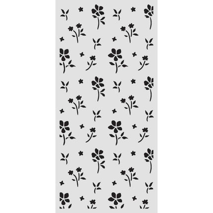 Thick stencil 12x25 cm - Family small flower pattern