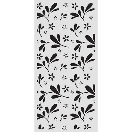 Thick stencil 12x25 cm - Family big flower pattern