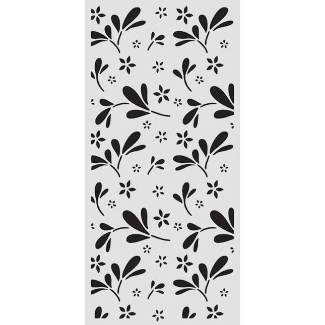 Thick stencil 12x25 cm - Family big flower pattern
