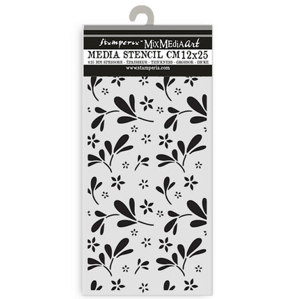 Thick stencil 12x25 cm - Family big flower pattern